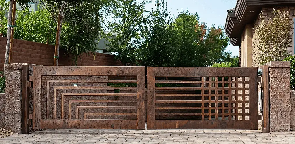 Custom driveway gate installation for a home entrance in Ann Arbor, MI
