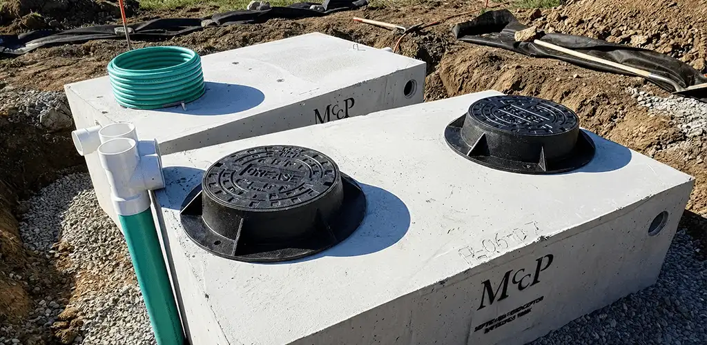 Grease trap installation unit set in place for drainage protection in Ann Arbor, MI