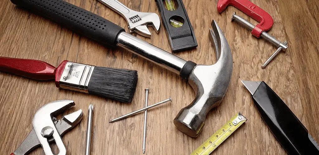 Handyman tools laid out for home repair and maintenance work in Ann Arbor, MI