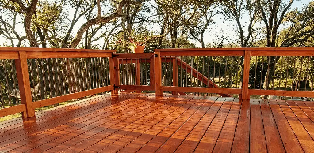 Deck sealing results with a freshly sealed wood deck in Ann Arbor, MI